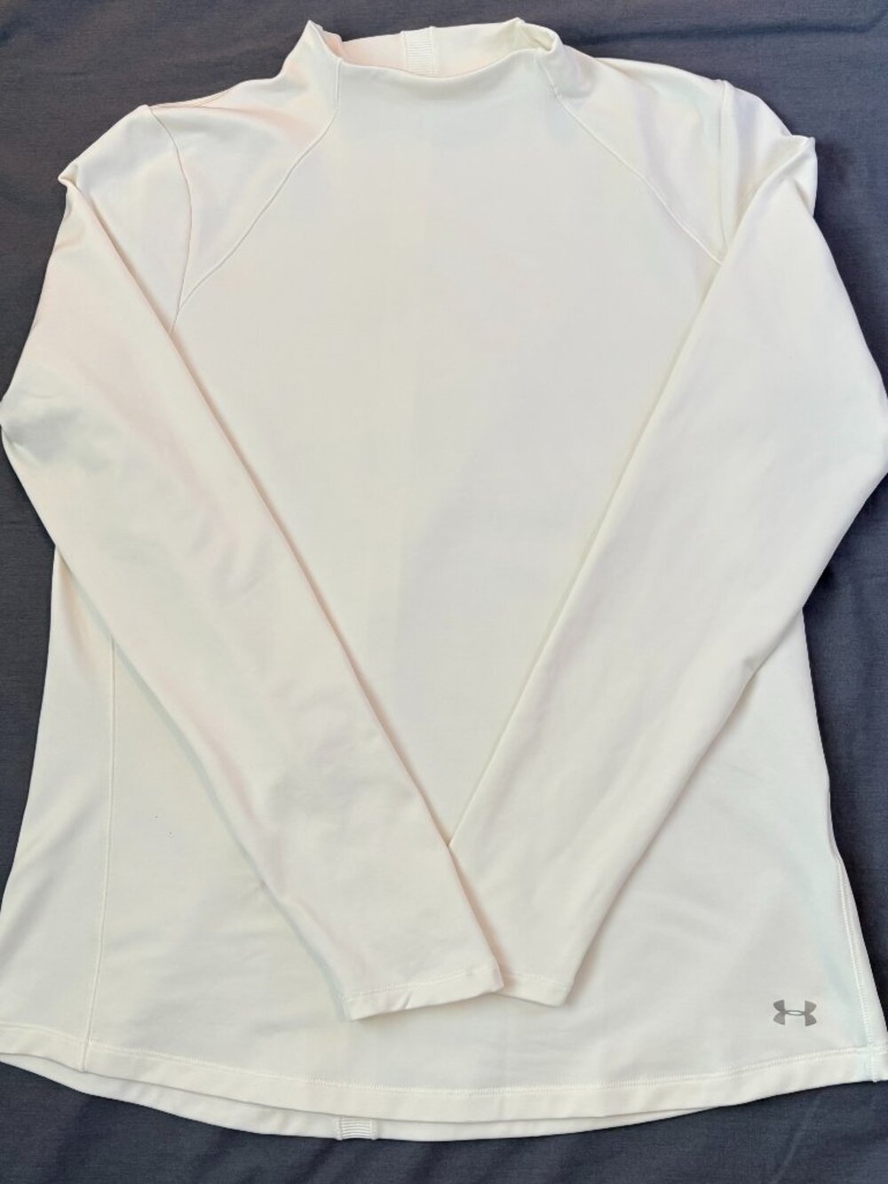 Under Armour XL Cream ColdGear Authentics Mock Neck Base Layer Off-White